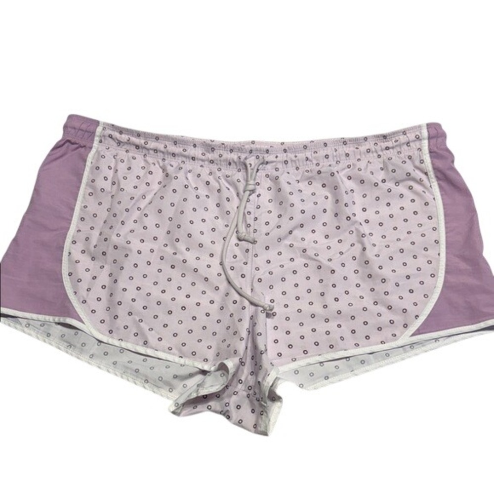 Aerie Running Shorts Women XL Purple Polka Dot Athletic Drawstring Gym Shorts XL